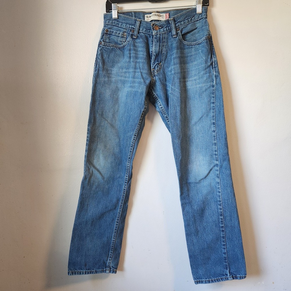 Levi's 514 W28 L30 Mens Blue Denim Jeans Slim‎ Straight Red Tab